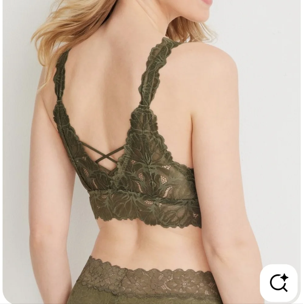 NWT Maurices S Lace Criss Cross Bralette Forest Green 2761-E